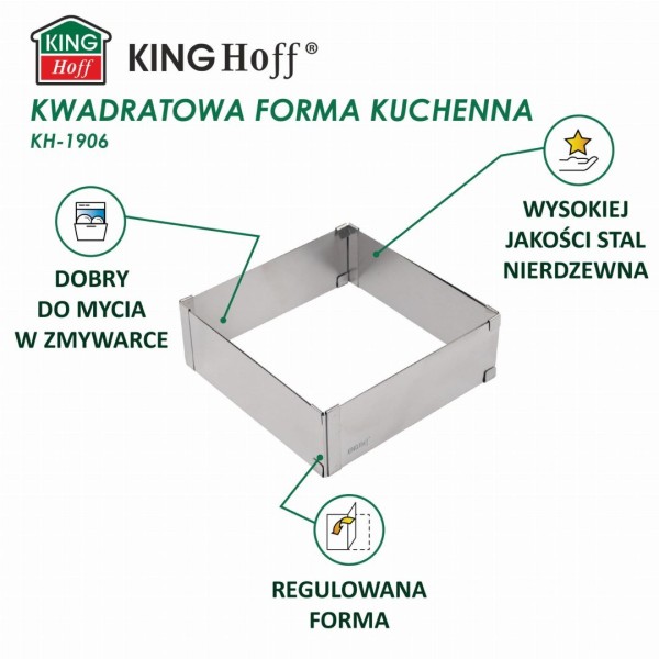 Regulowana forma do pieczenia Kinghoff KH-1906 tortownica rant cukierniczy 28-15x5 cm