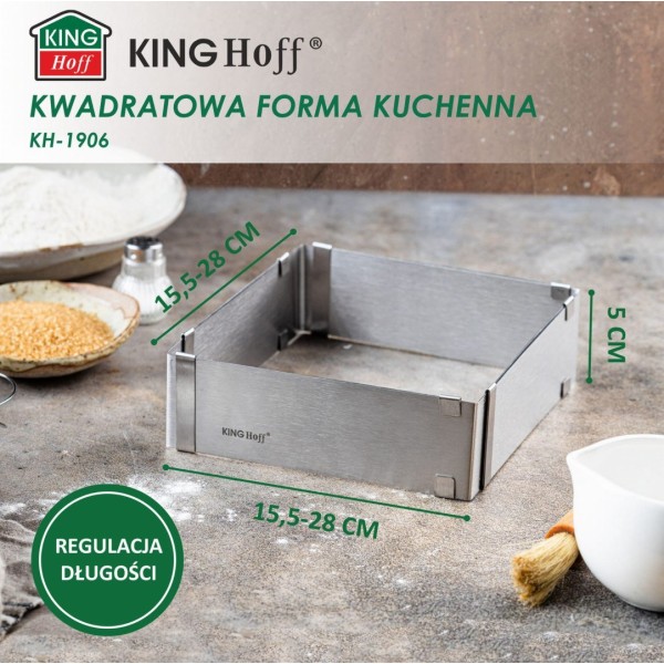 Regulowana forma do pieczenia Kinghoff KH-1906 tortownica rant cukierniczy 28-15x5 cm