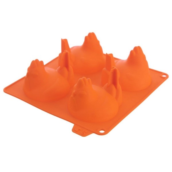 Forma do pieczenia Sillinie Orion 151783 silikonowa pomarańczowa kurka do ciastek i pralinek