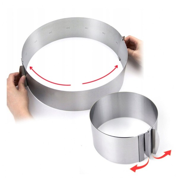 Форма для випікання торта Brunbeste BB-3154, регульована обруч, 16-30 х 17 см для домашньої випічки