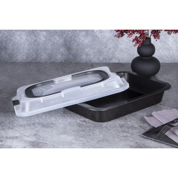 Forma do pieczenia Berlinger Haus Shiny Black BH-7840 z pokrywą 36,5x24,5x5,5 cm