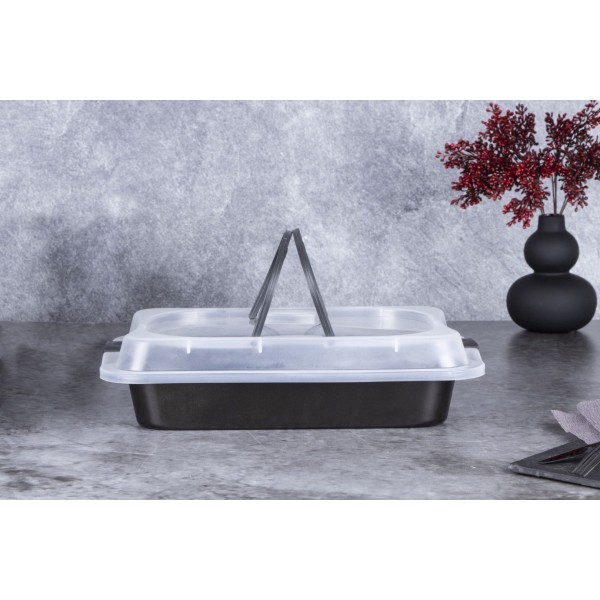 Forma do pieczenia Berlinger Haus Shiny Black BH-7840 z pokrywą 36,5x24,5x5,5 cm