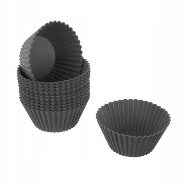 Форми для випікання, Brunbeste, силіконові формочки для мафінів, 12 шт, сірі, BB-1516
