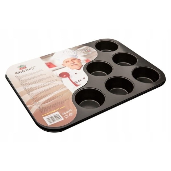 Forma do pieczenia babeczek Kinghoff KH-4099, blaszana, 12 muffinek