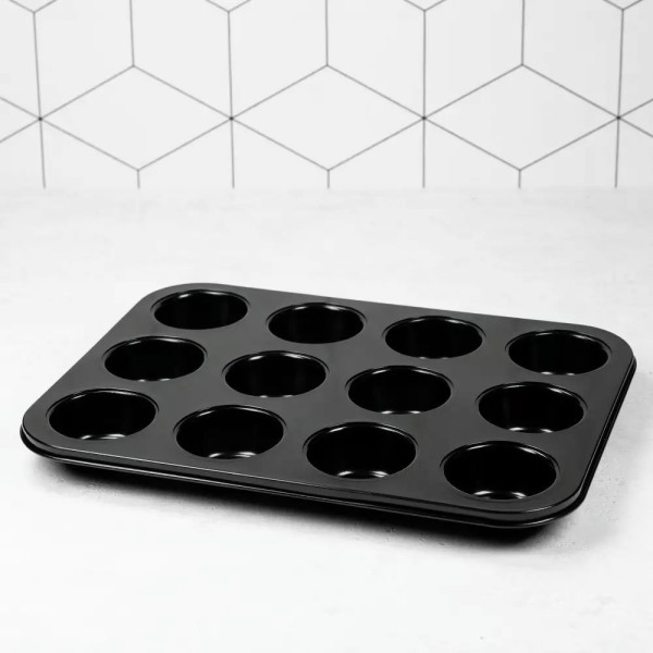 Forma do pieczenia babeczek Kinghoff KH-4099, blaszana, 12 muffinek