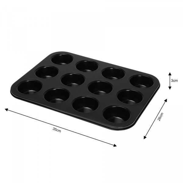 Forma do pieczenia babeczek Kinghoff KH-4099, blaszana, 12 muffinek