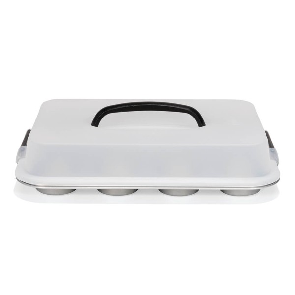 Forma do pieczenia muffinek Patisse Silver-Top 12 sztuk z pokrywką i uchwytem