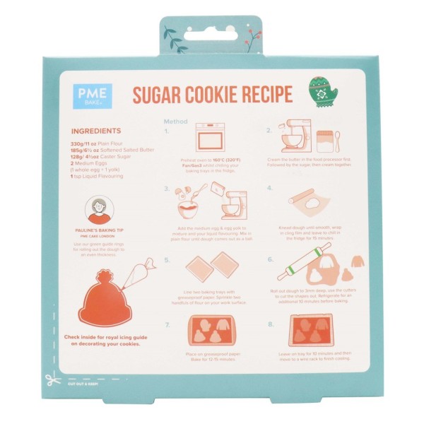 Форма для печива, PME, Zestaw 3 foremek do ciastek Zimowe Ubrania, набір 3 шт., ялинкові/зимовий одяг, метал/пластик