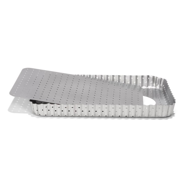 Forma do tarty Patisse Silver-Top 32x22 cm, perforowana, wyjmowany spód