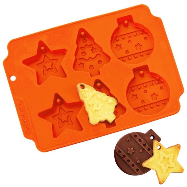 Forma do pieczenia Sillinie Orion 151768 silikonowa pomarańczowa świąteczna do ciastek