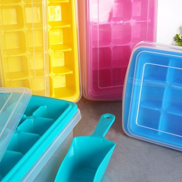 Форма для льоду, EXCELLENT HOUSEWARE, 122210 — форма з кришкою та лопаткою для кубиків льоду, для напоїв і бару