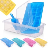 Forma do kostek lodu, EXCELLENT HOUSEWARE 122210 — foremka z pokrywką i łopatką