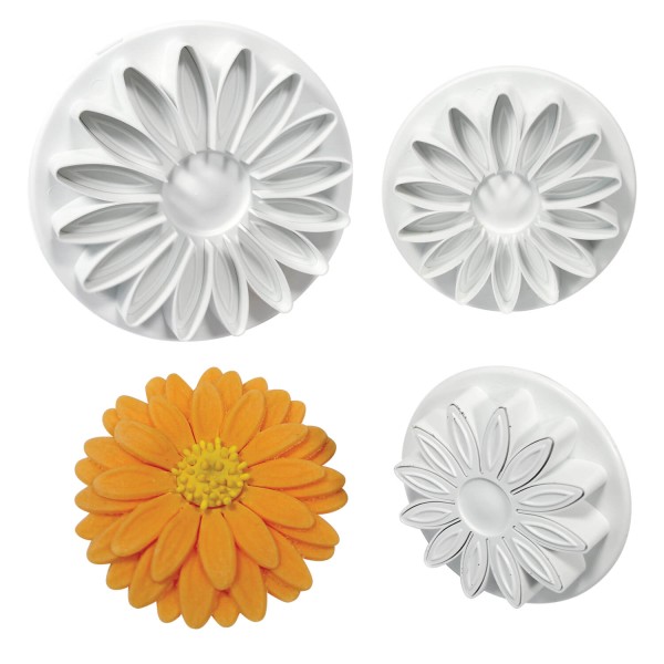 Wykrawacze z tłokiem PME 3 szt. do ciastek stokrotka, gerbera, słonecznik