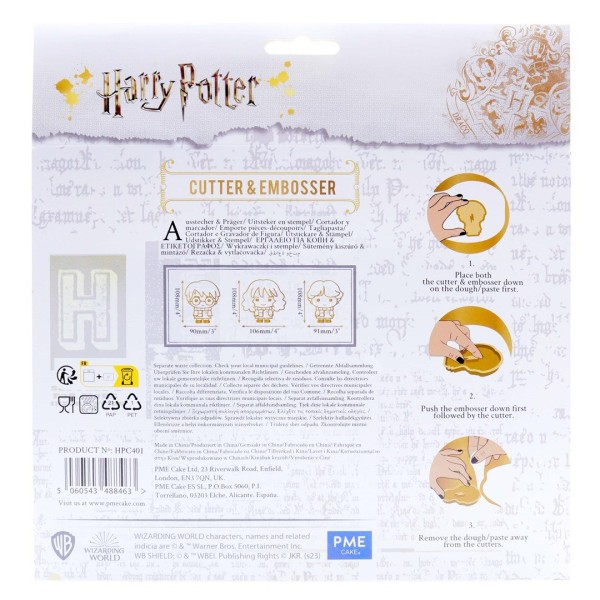 Foremki do ciastek PME Harry Potter 3 szt. stemple do masy cukrowej