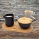Przybory cukiernicze Brunbeste BB-4503 ceramiczna cukiernczka i mlecznik na bambusowej podstawce