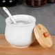 Cukierniczka ceramiczna Vilde 139684 biała z łyżeczką pojemnik na cukier 250 ml