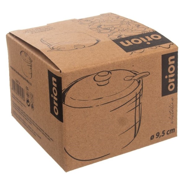 Przybór cukierniczy Orion Whiteline cukierniczka porcelanowa biała 240 ml z łyżeczką