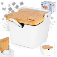 Przybór cukierniczy Vilde cukierniczka ceramiczna 250 ml z łyżeczką biała