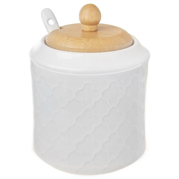 Cukiernica porcelanowa Orion Whiteline 350 ml z łyżeczką do serwowania cukru