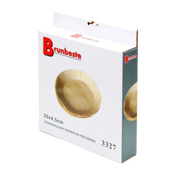 Papier do pieczenia, BRUNBESTE BB-3327 — wkład/foremka do frytkownicy powietrznej Ø20 cm, 100 szt.