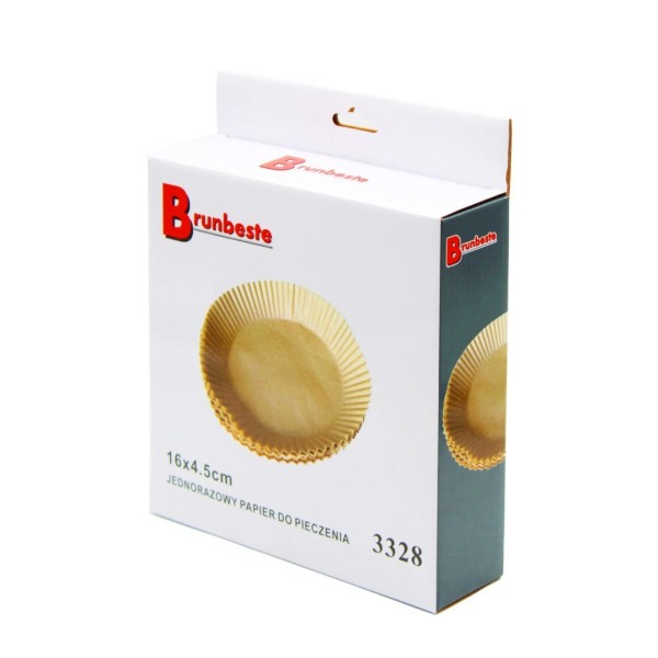 Papier do pieczenia BRUNBESTE BB-3328 wkład do foremki i airfryera ø16 cm 100 szt.