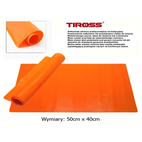 Mata do pieczenia Silikonowa Tiross TS-396-2 50x40 cm do wałkowania ciasta