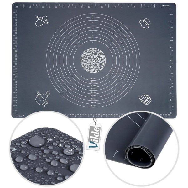 Силіконова килимок для тіста, VILDE 279002, товстий XXL 64×45 см — для розкочування та випікання