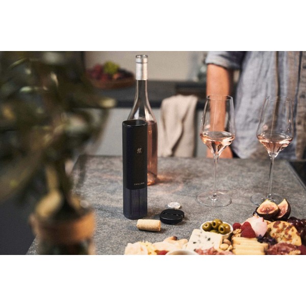 Открывач для вина ZWILLING ENFINIGY, чорний — для швидкого відкривання пляшок на вечірках