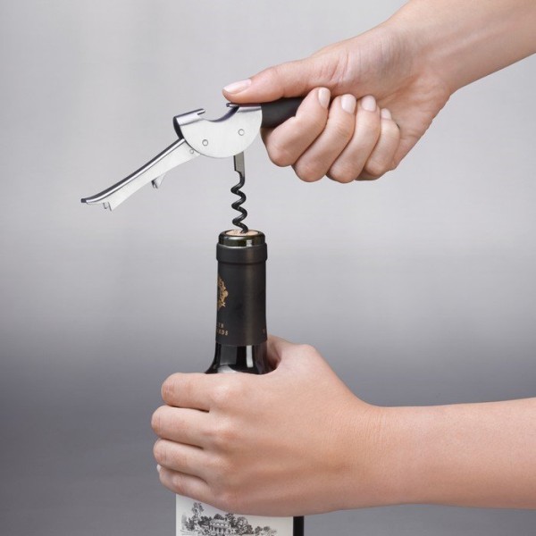 Штопор OXO, Korkociąg Steel, келнерський — відкриває пляшки швидко для бару/дому