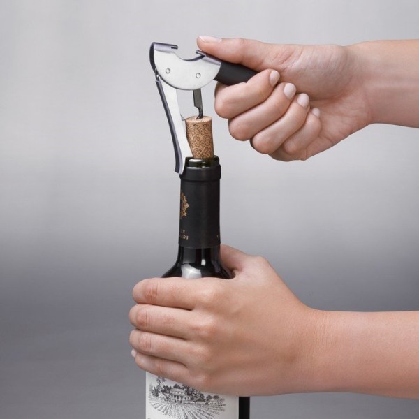 Штопор OXO, Korkociąg Steel, келнерський — відкриває пляшки швидко для бару/дому