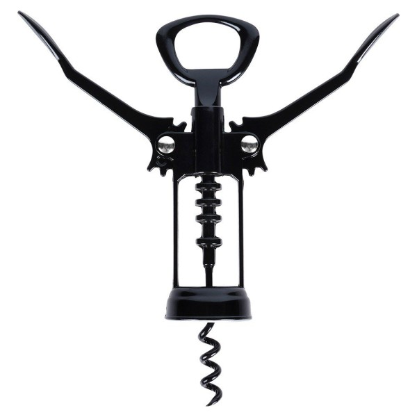 Korkociąg VILDE 259686 – otwieracz do wina metalowy czarny 16 cm (bar)