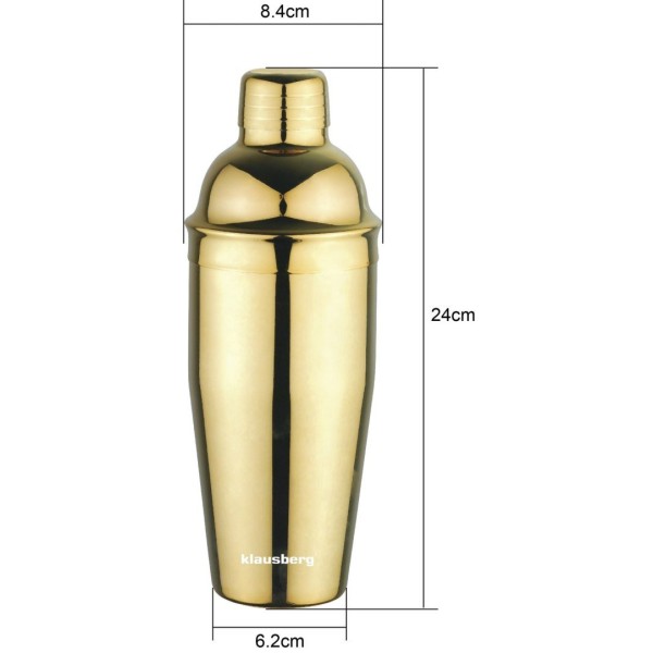 Shaker barmański Klausberg KB-7649 do drinków i koktajli 750 ml złoty