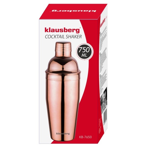 Shaker barmański Klausberg KB-7650 rosegold 750 ml do drinków i koktajli