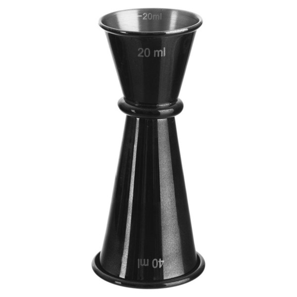 Barmański держатель, Orion, 20/40 ml, сталєва двостороння, чорна, для міксування напоїв