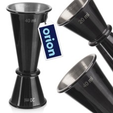 Barmański держатель, Orion, 20/40 ml, сталєва двостороння, чорна, для міксування напоїв