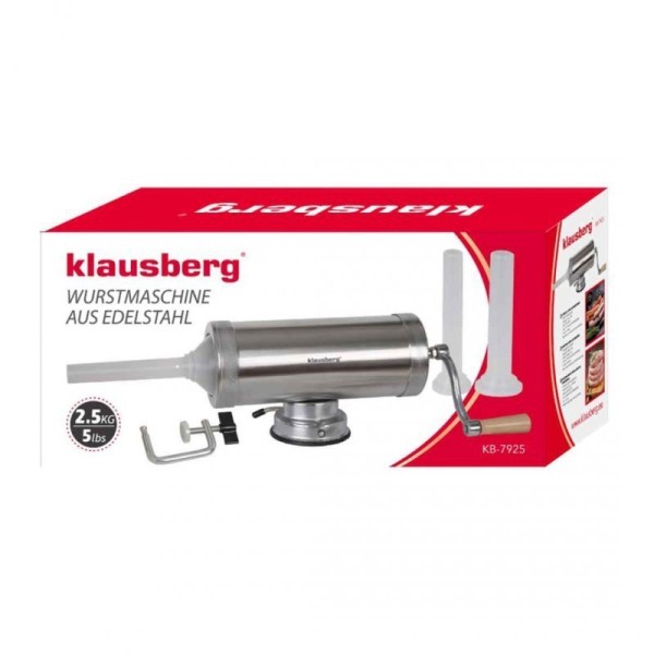 Надійна ручна шприц-наливка, Klausberg KB-7925 — для фаршування ковбаси 2,5 кг, домашнє приготування