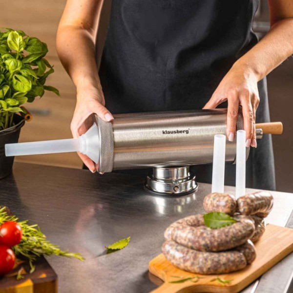 Надійна ручна шприц-наливка, Klausberg KB-7925 — для фаршування ковбаси 2,5 кг, домашнє приготування