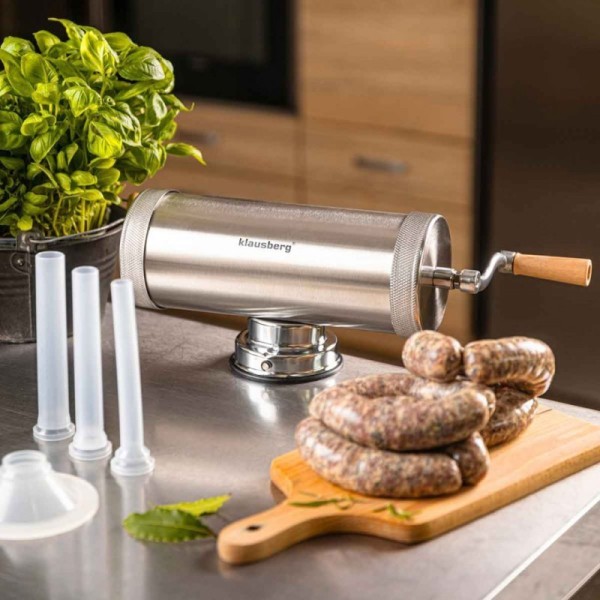 Надійна ручна шприц-наливка, Klausberg KB-7925 — для фаршування ковбаси 2,5 кг, домашнє приготування