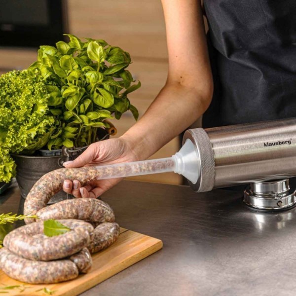 Надійна ручна шприц-наливка, Klausberg KB-7925 — для фаршування ковбаси 2,5 кг, домашнє приготування