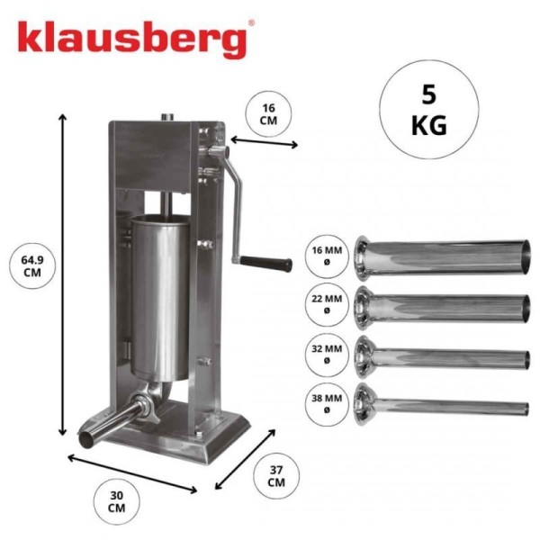 Надійний шприц для фарширування, Klausberg KB-7930 — професійна набивка ковбас 5 kg, для дому та майстерні