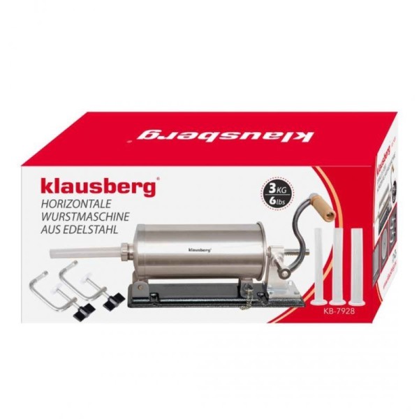 Надівач для ковбаси, Klausberg KB-7928, ручний 3 кг — для набивання домашніх ковбас та сосисок