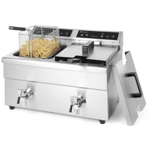 Frytownica podwójna KITCHEN LINE Hendi 2x8L z kranem indukcyjna