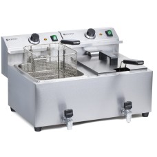 Фритюрниця Masterpro Hendi 209301 230V 7kW 2x8L з кранами для професійного приготування смаженої їжі