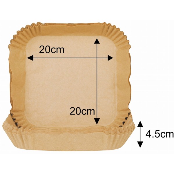 Wkłady papierowe do frytownicy Klausberg KB-7782 kwadratowe 20 cm 100 sztuk