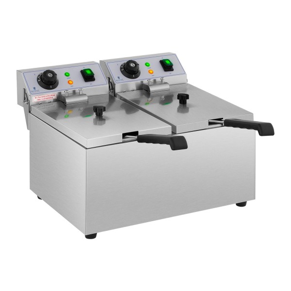 Frytownica elektryczna gastronomiczna podwójna 230 V 2 x 3200W 2 x 8 L