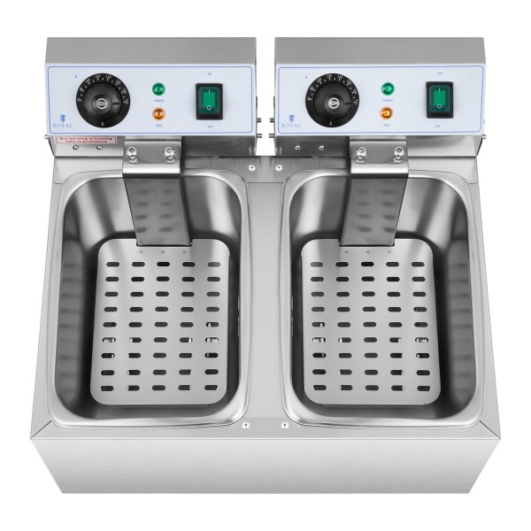 Frytownica elektryczna gastronomiczna podwójna 230 V 2 x 3200W 2 x 8 L