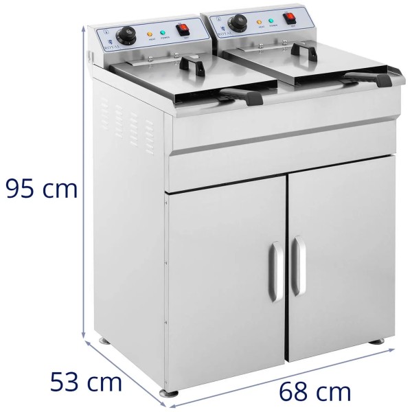 Фритюрниця ProfiCook подвійна двокамерна 2x10 л з шафкою 400V для професійного приготування їжі