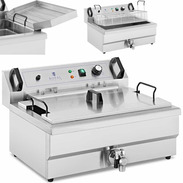 Frytownica Smażalnik do pączków ryb frytek z ociekaczem 3000 W 16 l 230 V