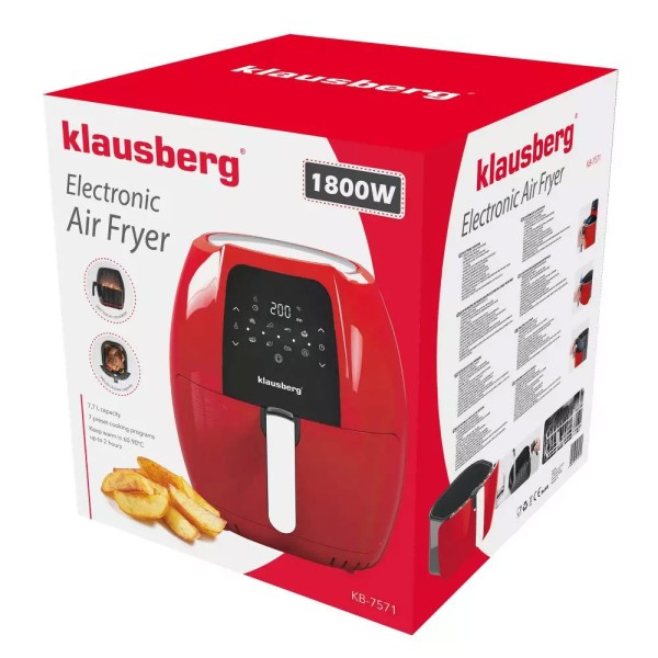 Frytownica beztłuszczowa Klausberg Air Fryer KB-7571 7,7L 1800W do kuchni