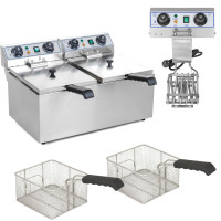 Фритюрниця електрична Timer двокамерна, 2x9 л для швидкого смаження